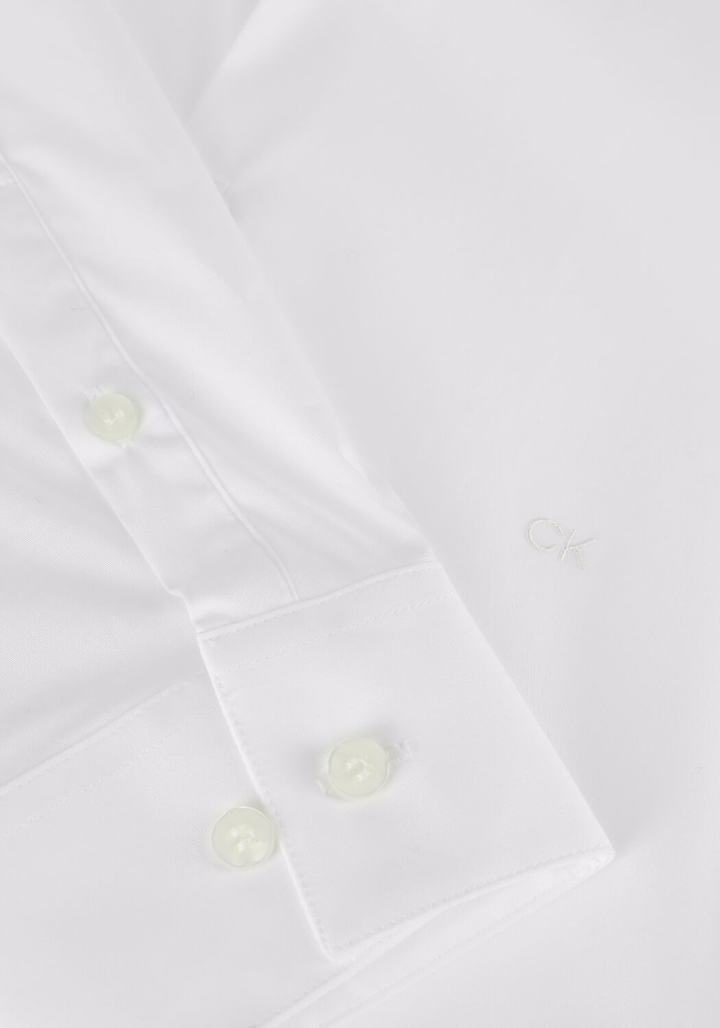 Witte CALVIN KLEIN Klassiek overhemd POPLIN STRETCH SLIM SHIRT - large