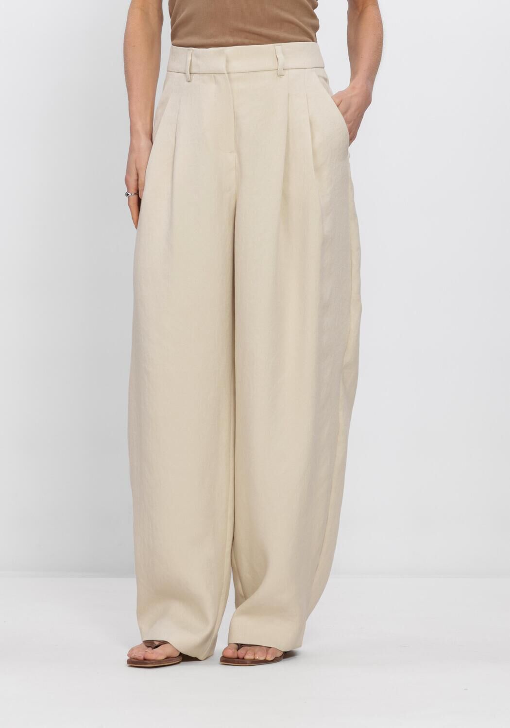 Creme MSCH COPENHAGEN Broeken MSCHESTERIANE HW PANTS - large