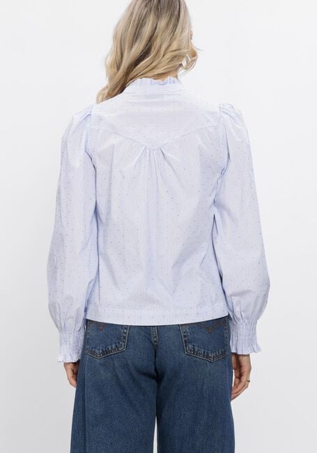 Lichtblauwe NEO NOIR Blouses ASTRIDA STRIPE STONE BLOUSE - large