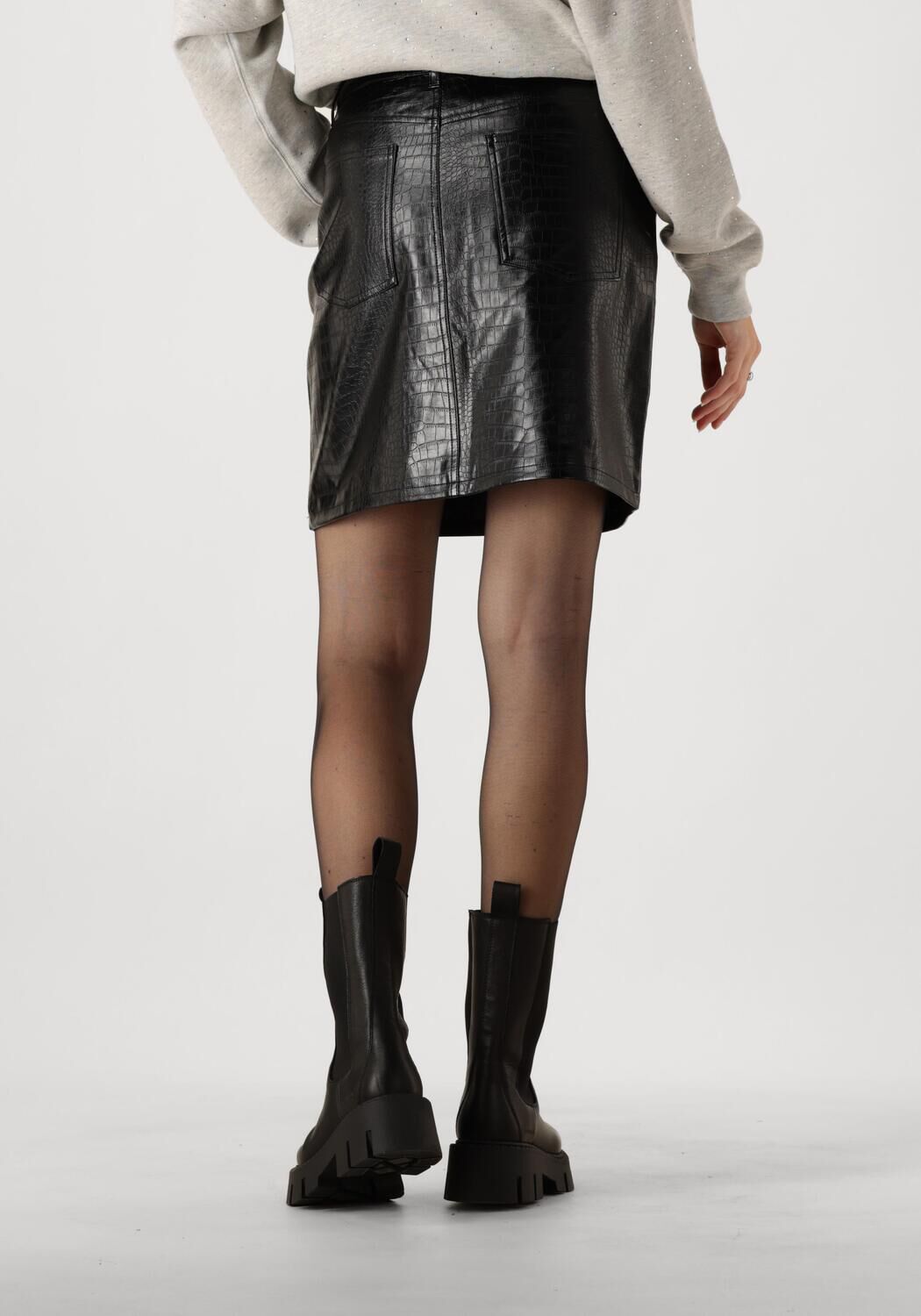 CATWALK JUNKIE Dames Rokken Short Textured Vegan Leather Skirt Zwart