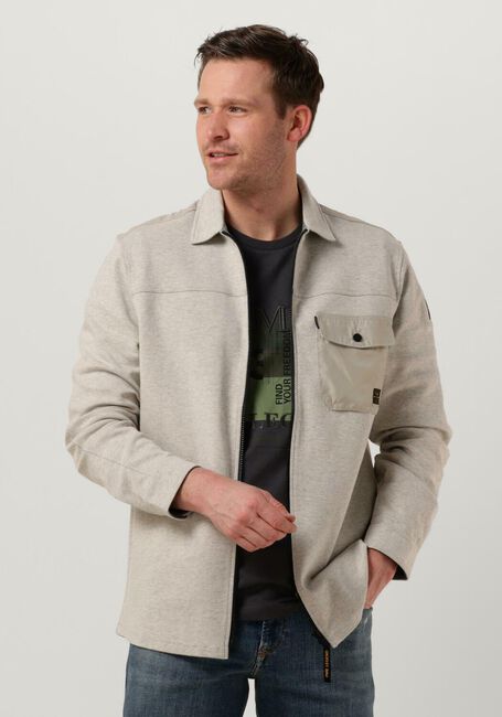 Lichtgrijze PME LEGEND Overshirt LONG SLEEVE SHIRT SPACER SWEAT OVERSHIRT - large