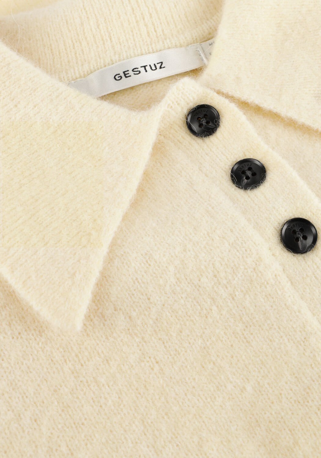 Beige GESTUZ Trui GZALPHA SS POLO PULLOVER - large