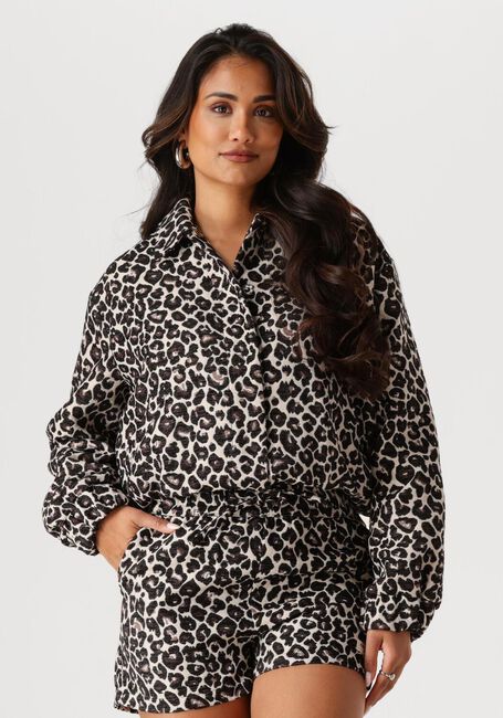 Bruine COLOURFUL REBEL Jack BENTE LEOPARD JACQUARD BOMBER JACKET - large