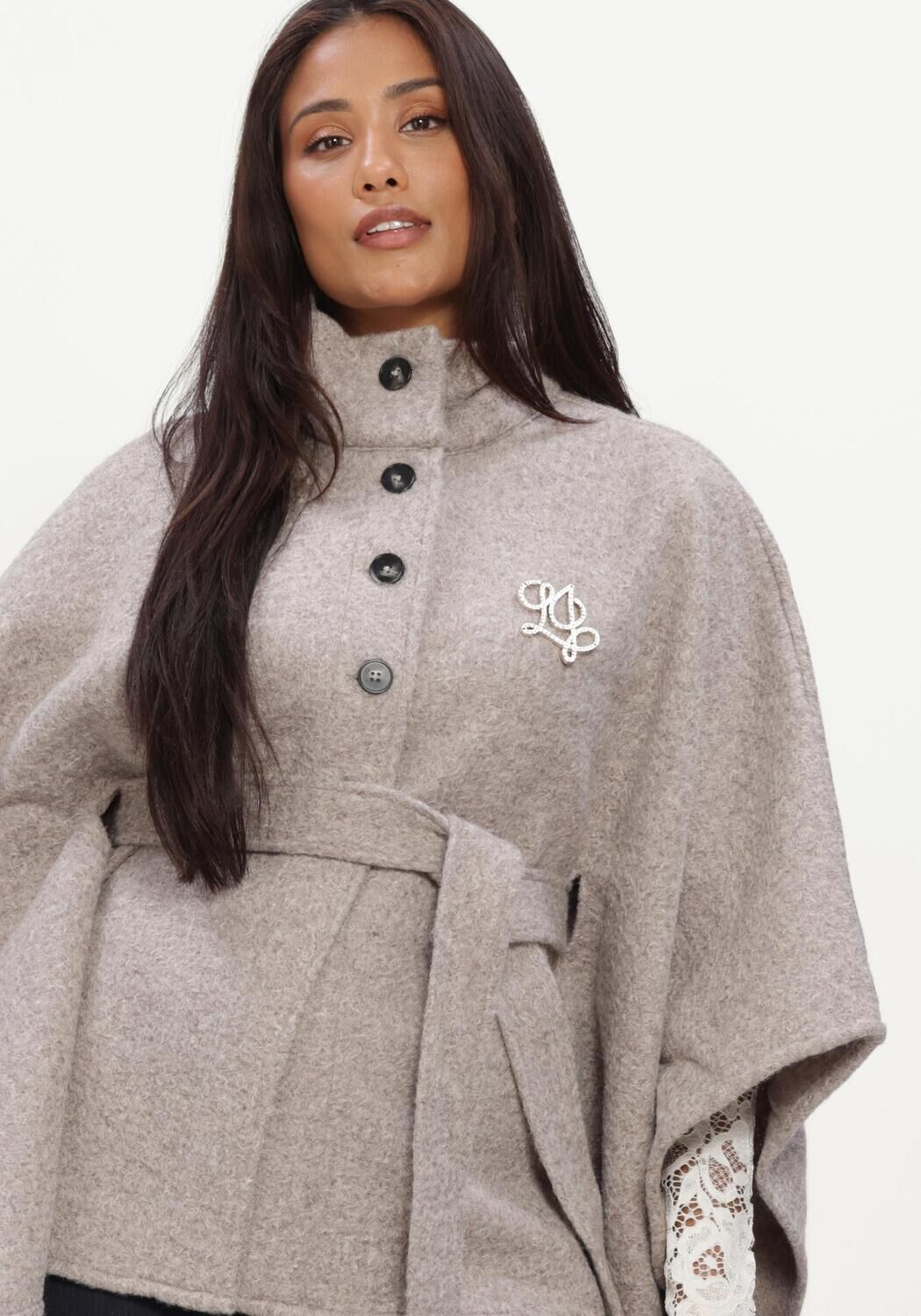 Grijze LIU JO Sjaal LOGO - CLOACK/PONCHO - large