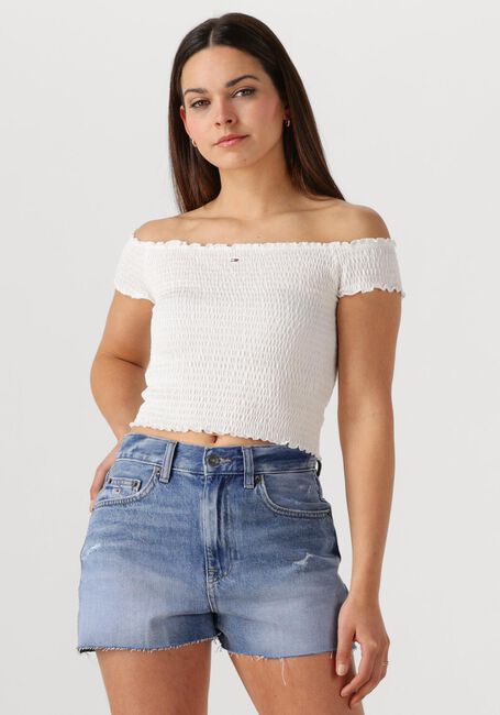 Witte TOMMY JEANS Top TJW CRP SMOCK TOP - large