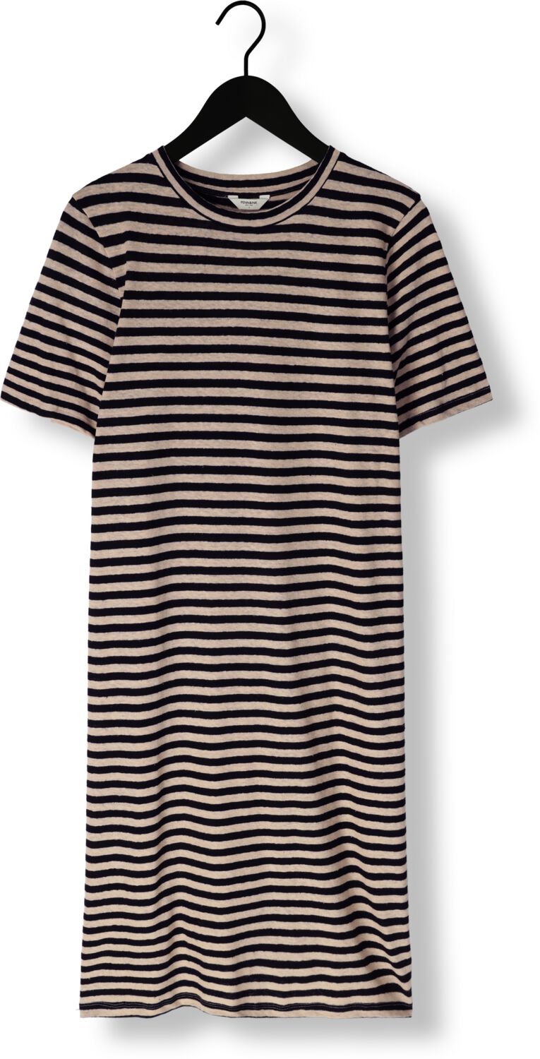 PENN & INK Dames Jurken Dress Stripe Zwart