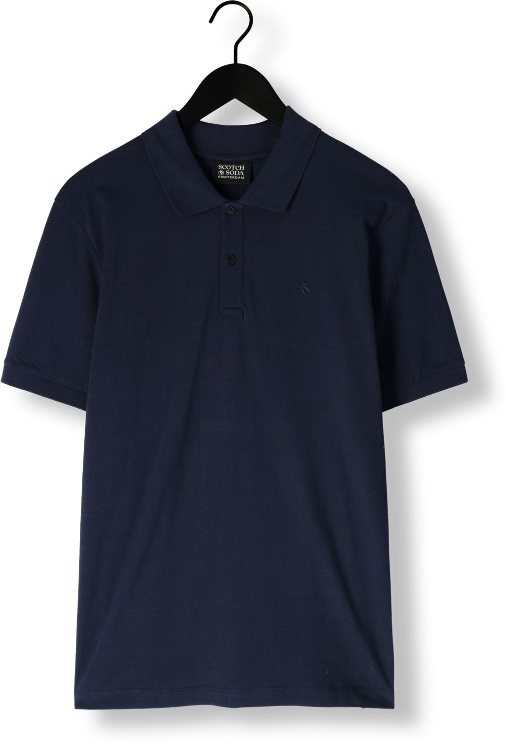 SCOTCH & SODA Heren Polo's & T-shirts Logo Pique Polo Donkerblauw