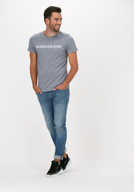Grijze CALVIN KLEIN T-shirt INSTITUTIONAL L - large