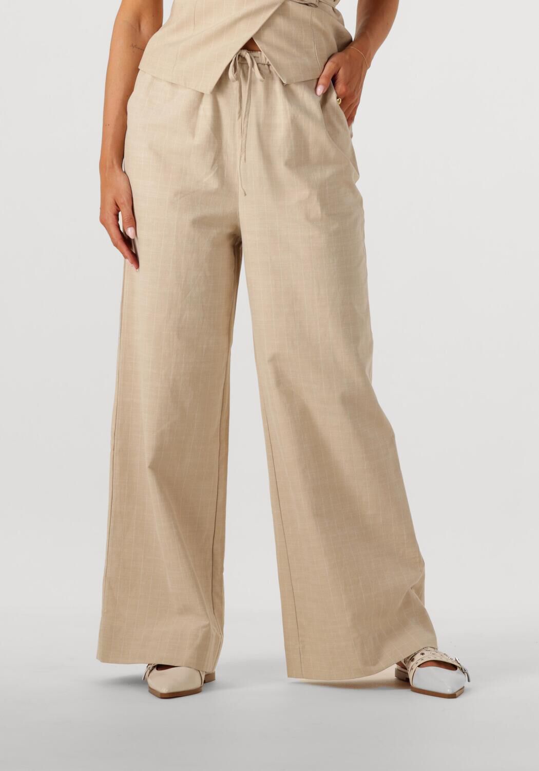 NEO NOIR Dames Broeken Heifa Stripe Pants Beige