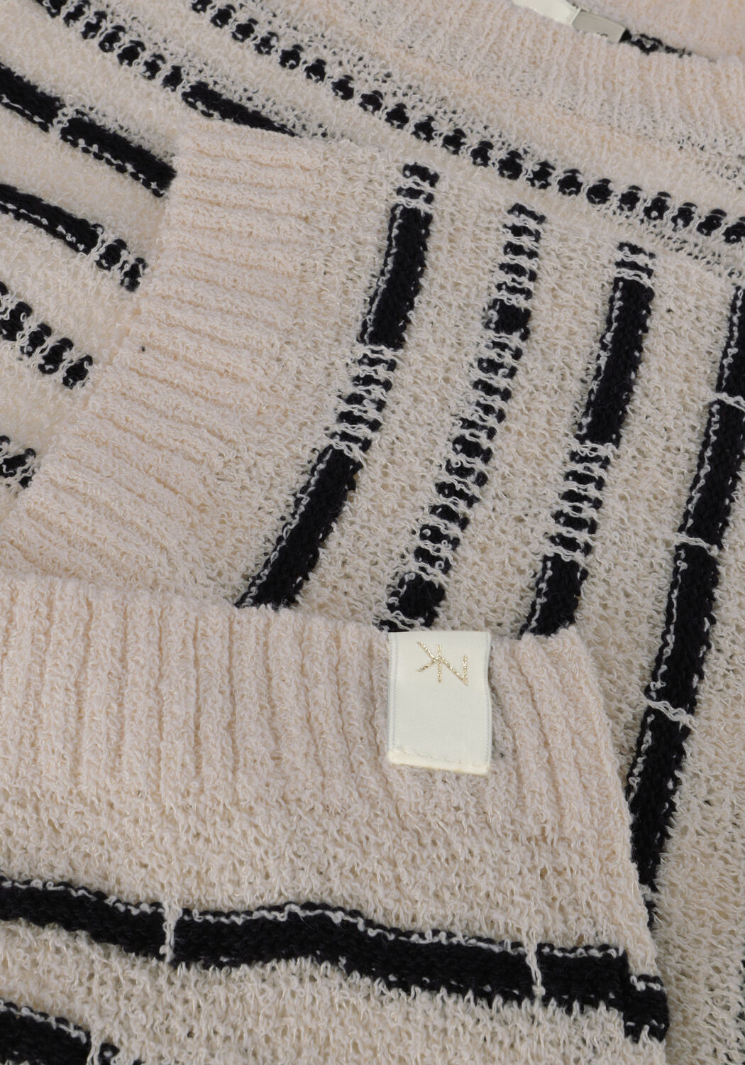 Zwarte NUKUS Trui VINNA PULLOVER SS STRIPE - large
