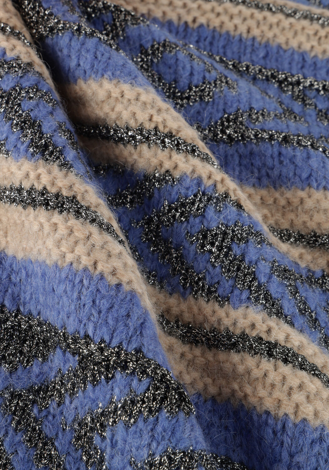 Blauwe SCOTCH & SODA Trui METALLIC FAIR ISLE PULLOVER - large