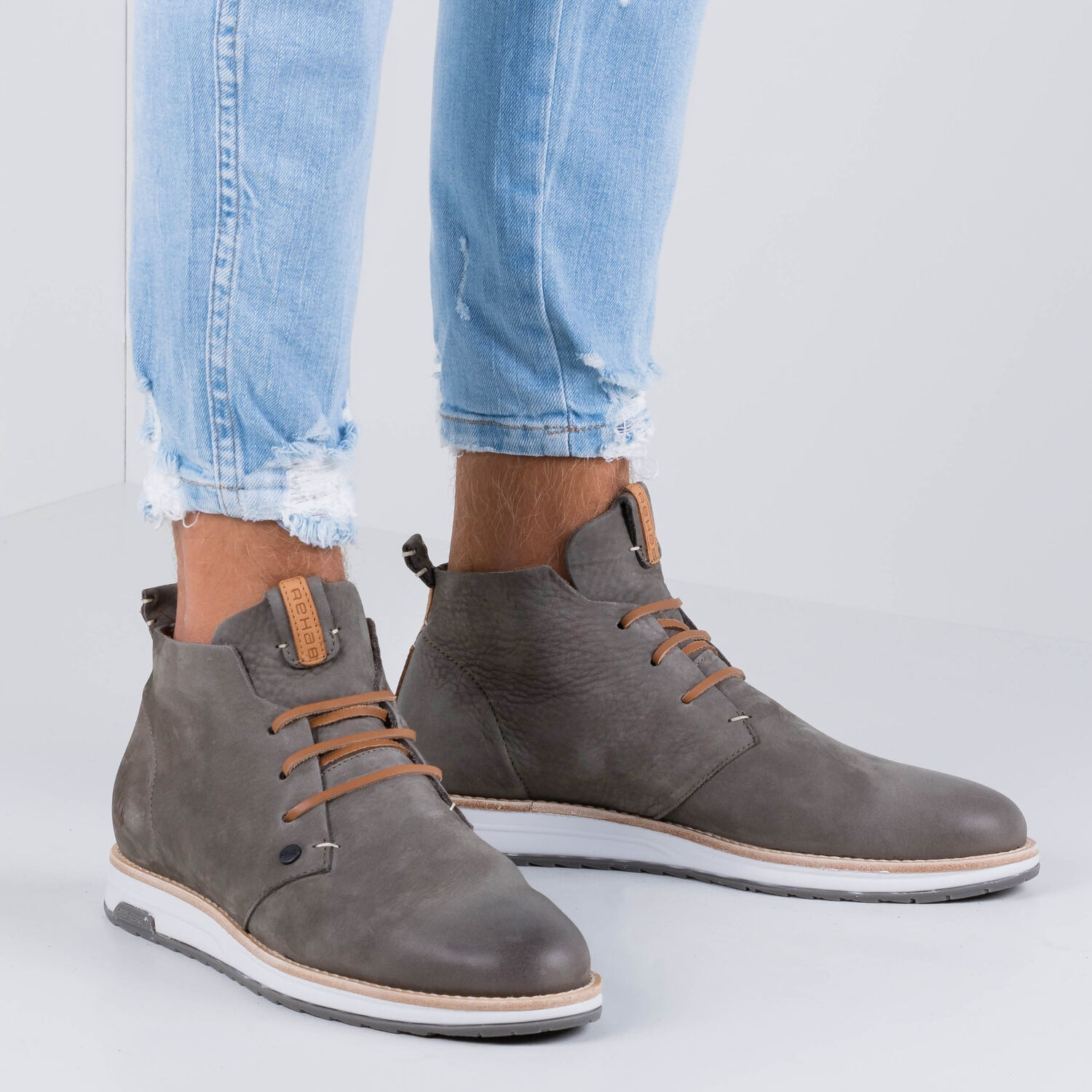 Grijze REHAB Hoge sneakers NAZAR NUB VINTAGE - large