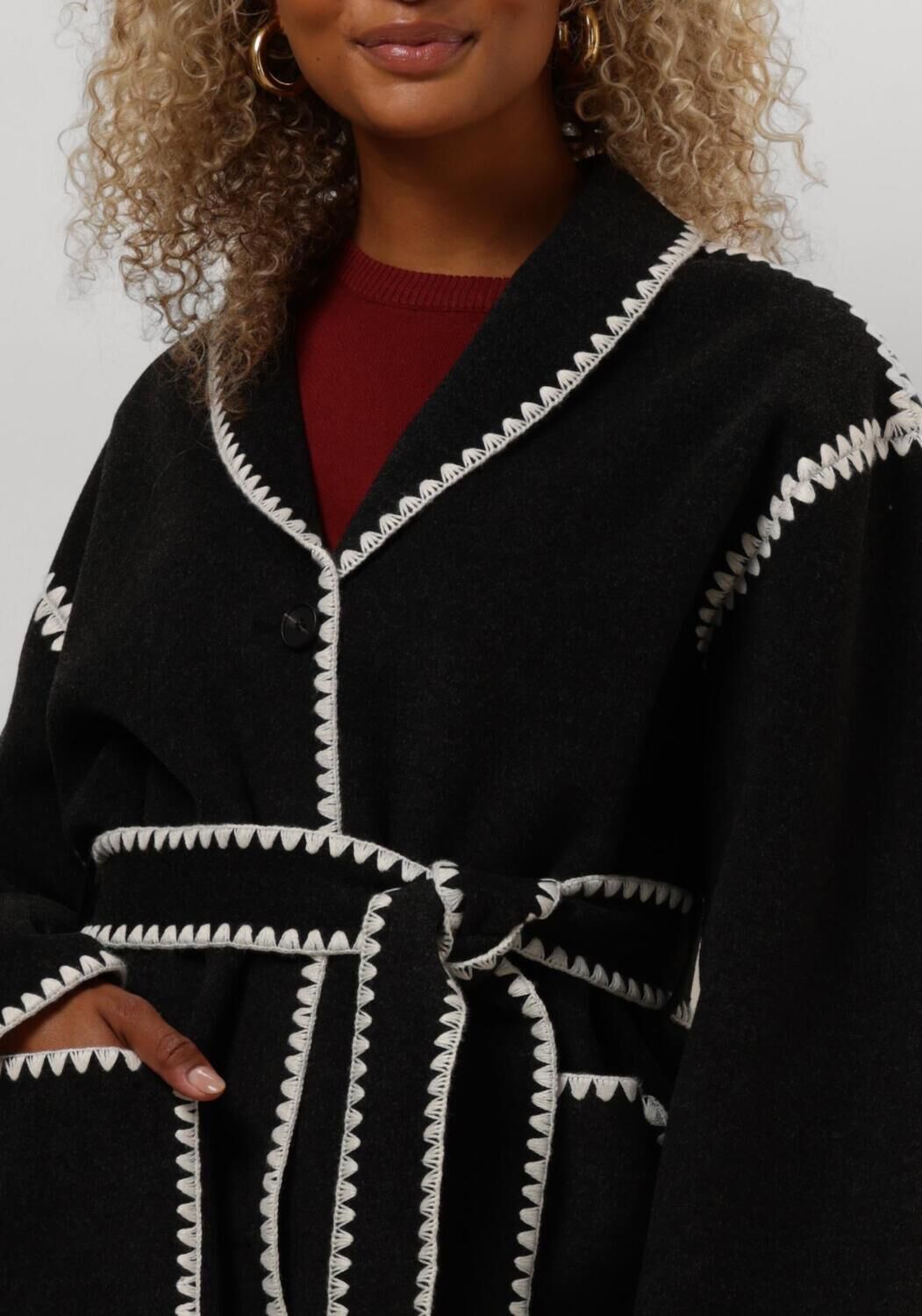 MINUS Dames Jassen Clara Belt Jacket Donkergrijs