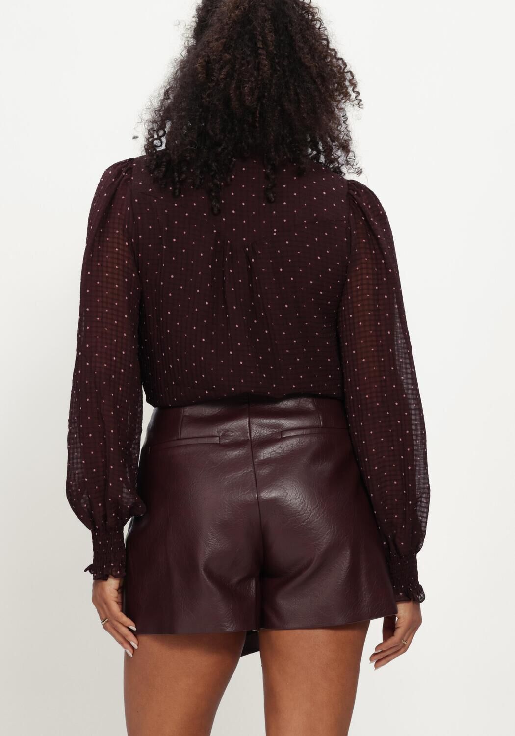 NEO NOIR Dames Blouses Astrida Dotted Blouse Bordeaux