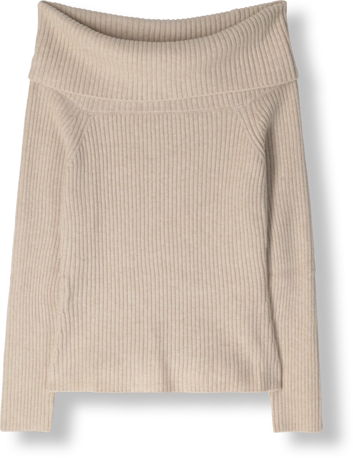 MINUS Dames Truien & Vesten Fame Off Shoulder Knit Pullover Zand