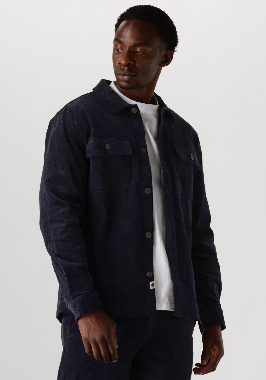 ANERKJENDT Heren Overhemden Akoscar Cord Overshirt Blauw