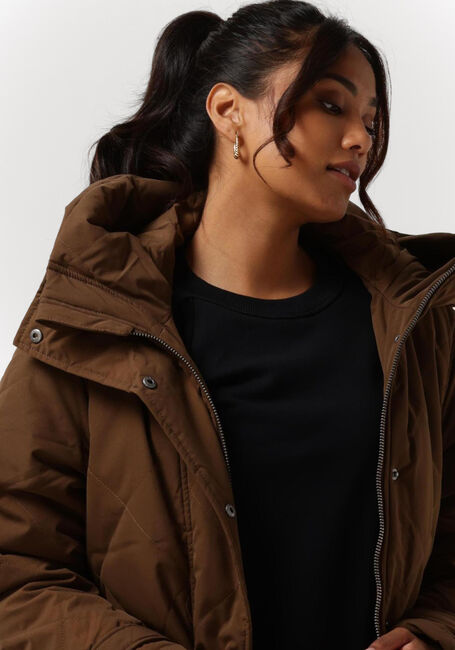 Bruine OBJECT Gewatteerde jas KATIE LONG COAT - large