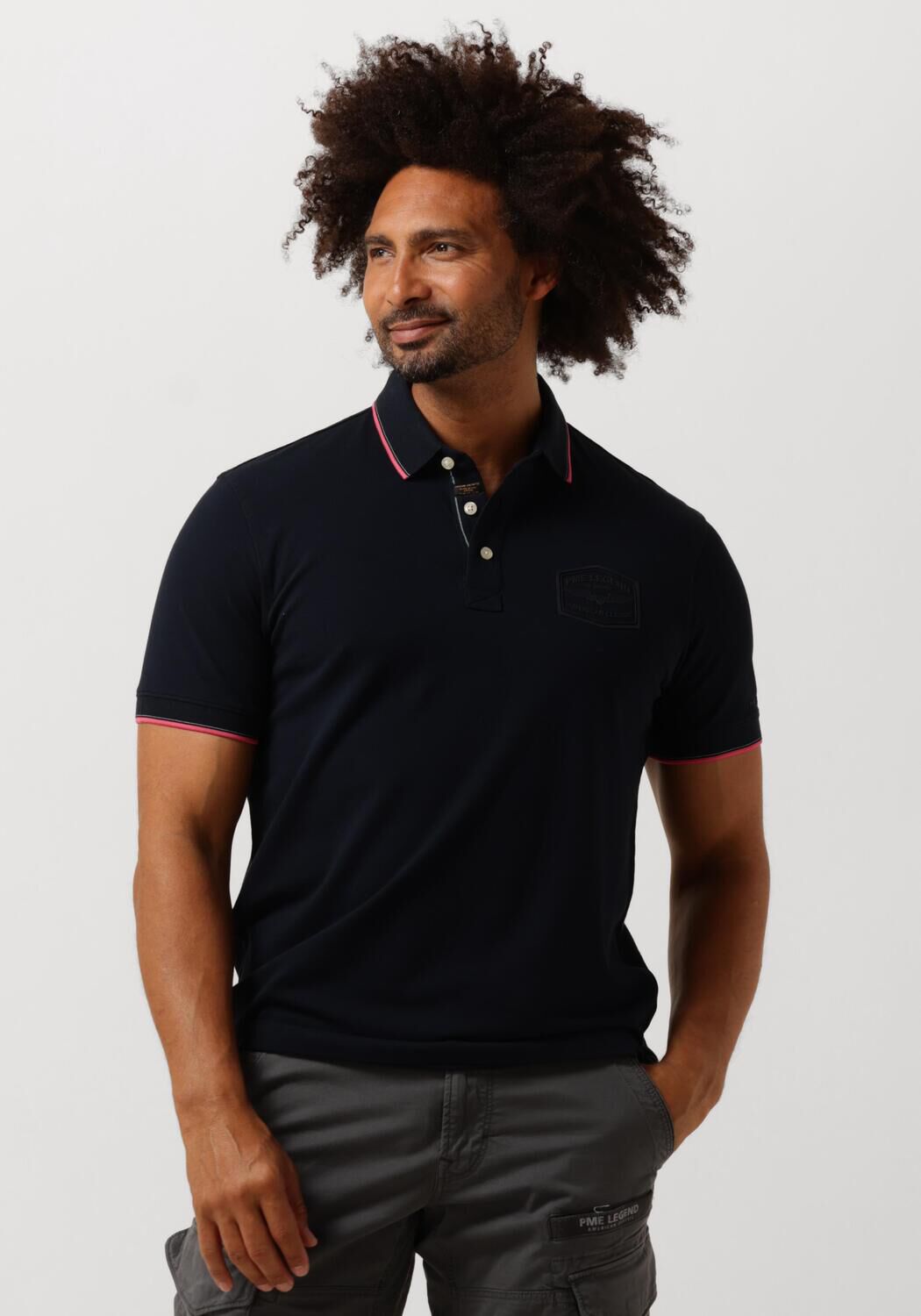 PME LEGEND Heren Polo's & T-shirts Short Sleeve Polo Stretch Pique Package Blauw