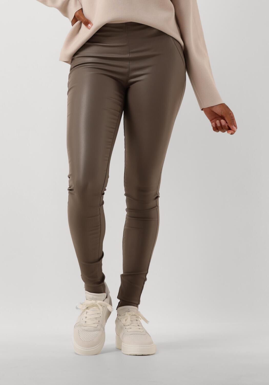 Bruine OBJECT Legging OBJBELLE MW COATED LEGGING Omoda