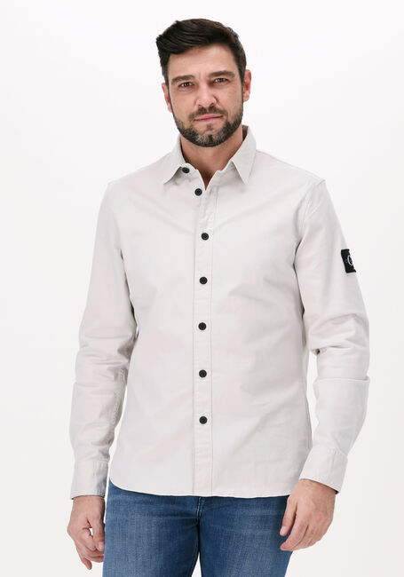 Zand CALVIN KLEIN Casual overhemd MONOGRAM BADGE SHIRT - large