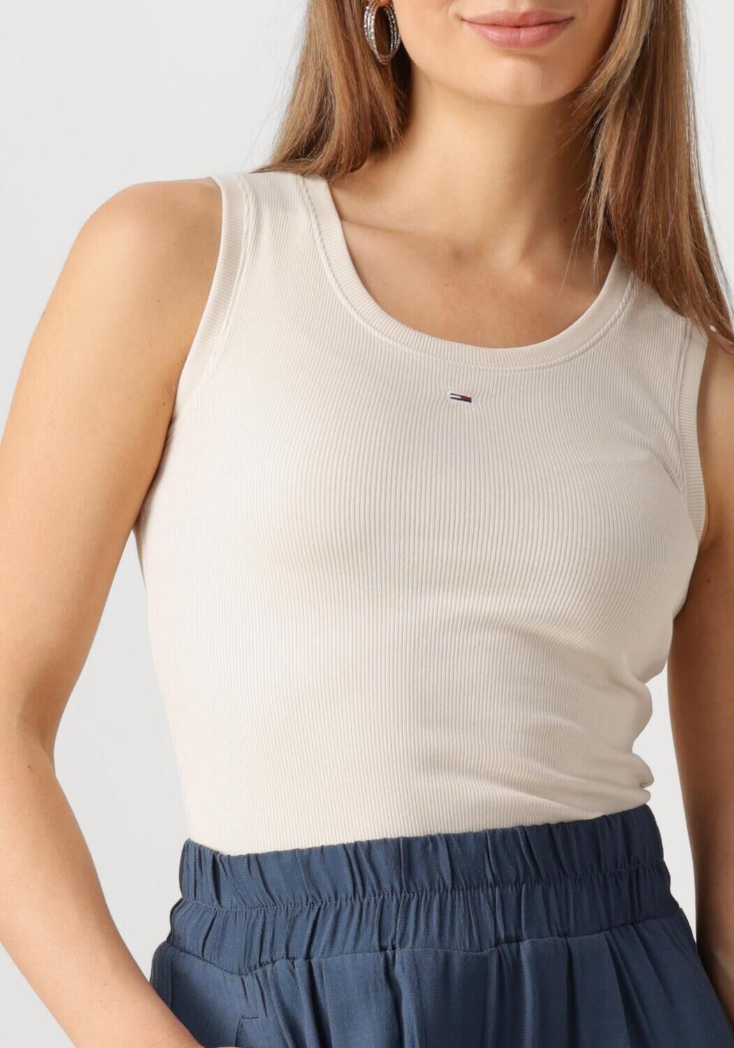 TOMMY JEANS Dames Tops & T-shirts Tjw Essential Rib Tank Ext Ecru