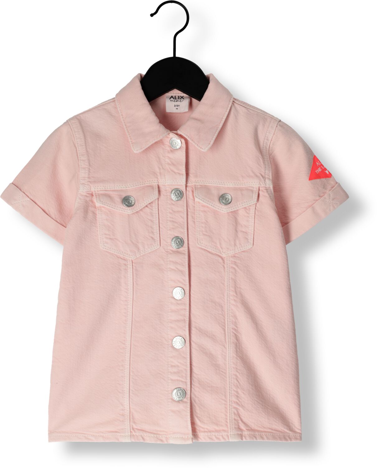 ALIX MINI Meisjes Jurken Linen Look Dress Lichtroze