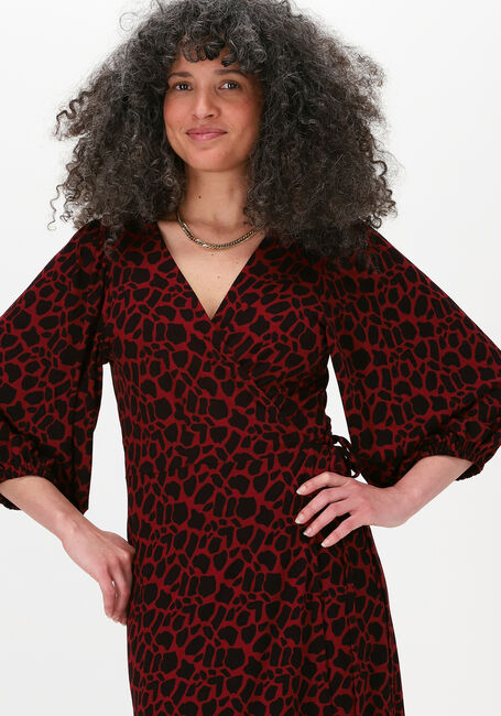 Rode JANSEN AMSTERDAM Midi jurk DRESS OVERLAP - large