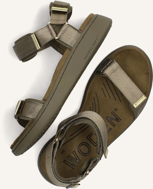 Groene WODEN Platte sandalen LINE Groene WODEN Platte sandalen LINE - large