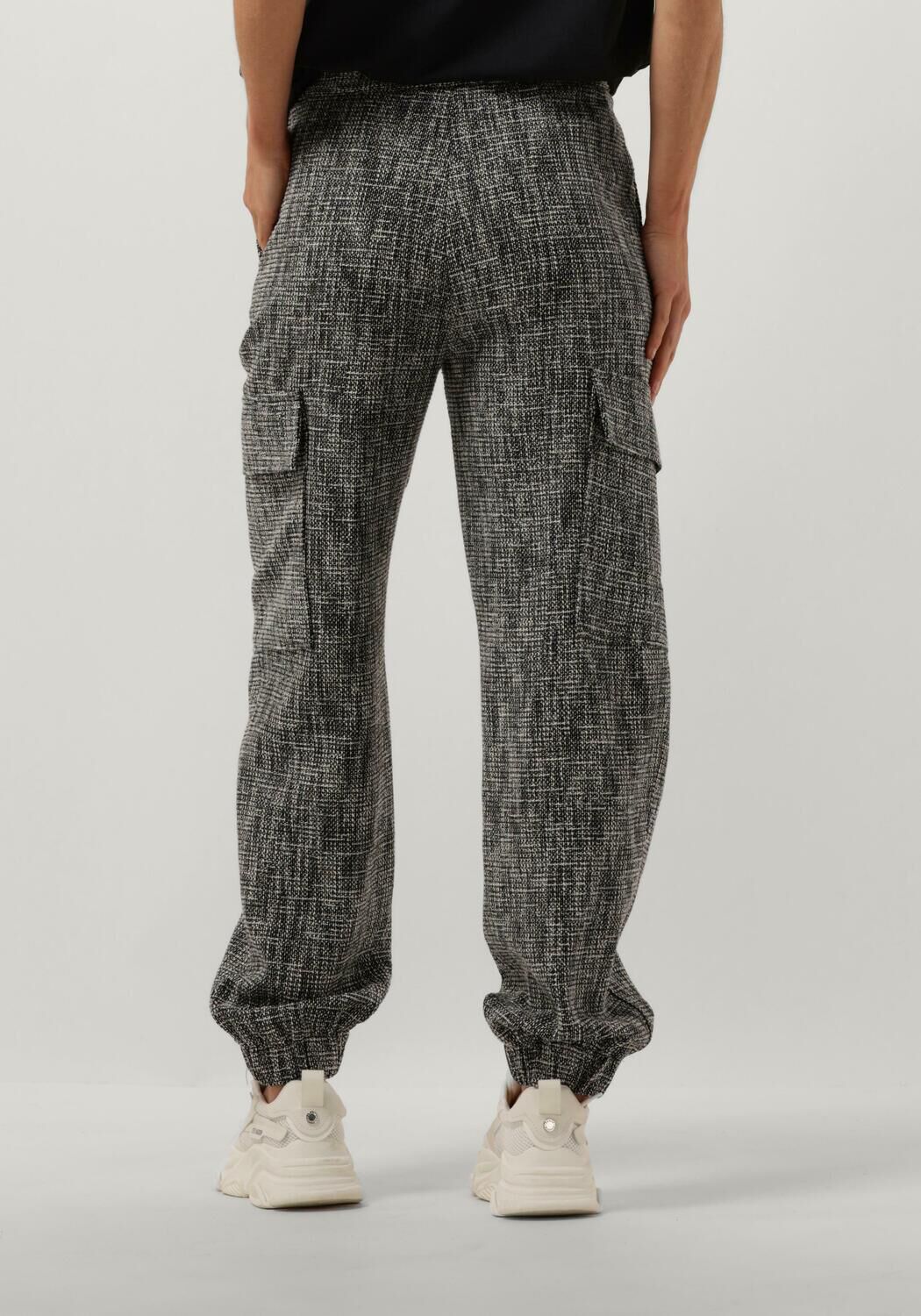 ALIX THE LABEL Dames Broeken Ladies Woven Boucle Cargo Pants Grijs