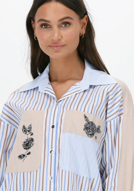 Lichtblauwe ACCESS Blouses SHIRT WITH COMBO OF STRIPES AND EMBROIDERY - large