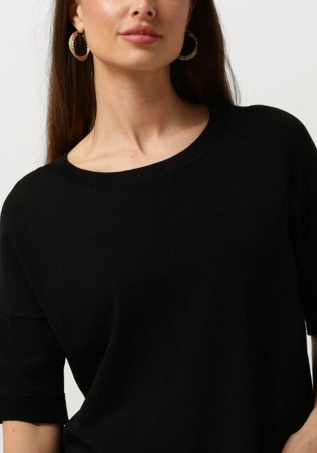 Zwarte SELECTED WOMEN T-shirt SLFWILLE SS KNIT O-NECK - large