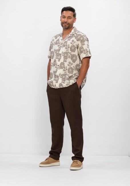 Bruine LES DEUX Wijde broek PATRICK LINEN PANTS - large