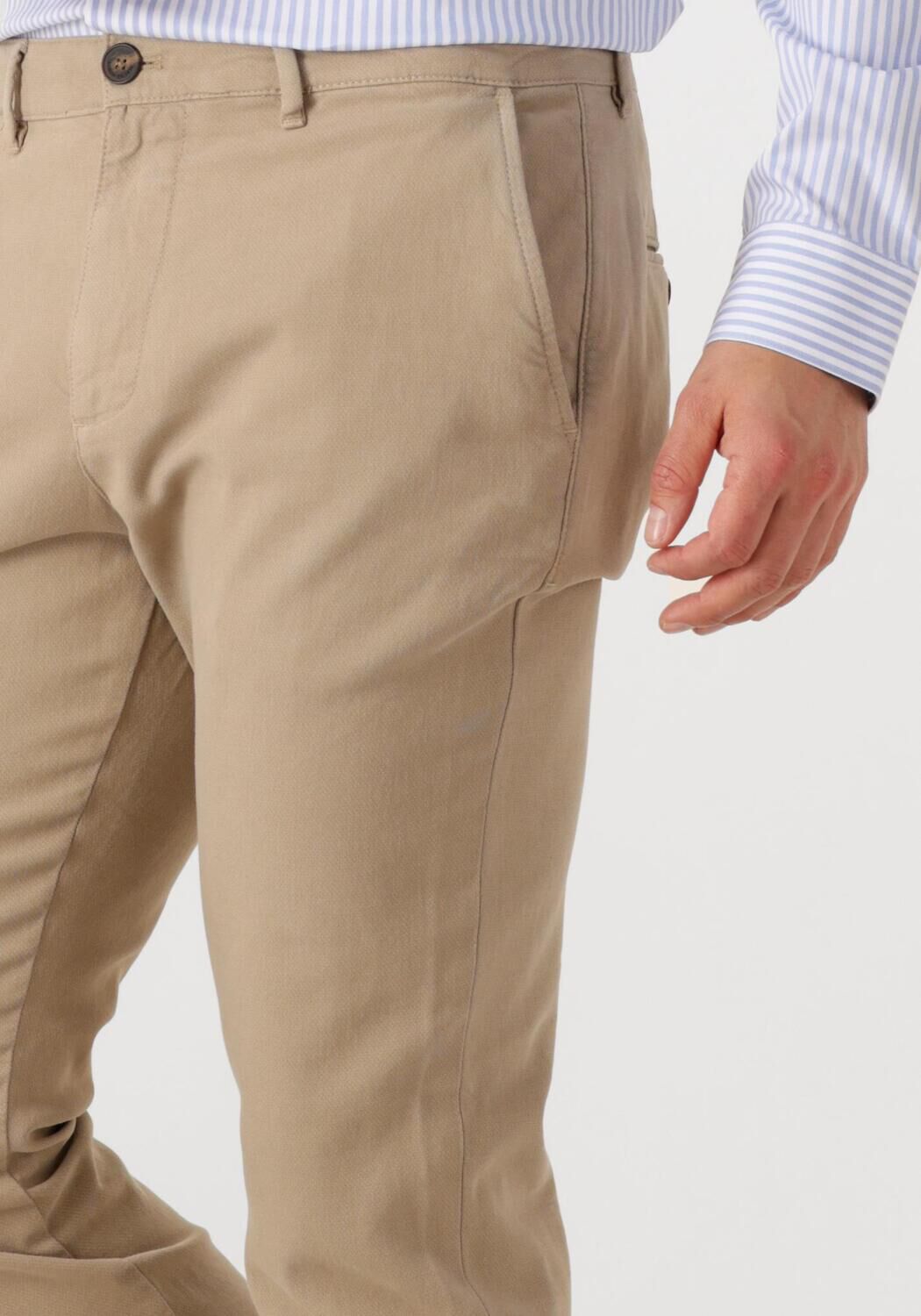 SELECTED HOMME Heren Broeken Slh175-slim Miles Structure Dyed Pant Beige