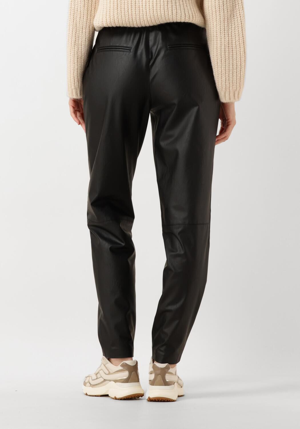 DANTE6 Dames Broeken Geza Faux Leather Chino Zwart