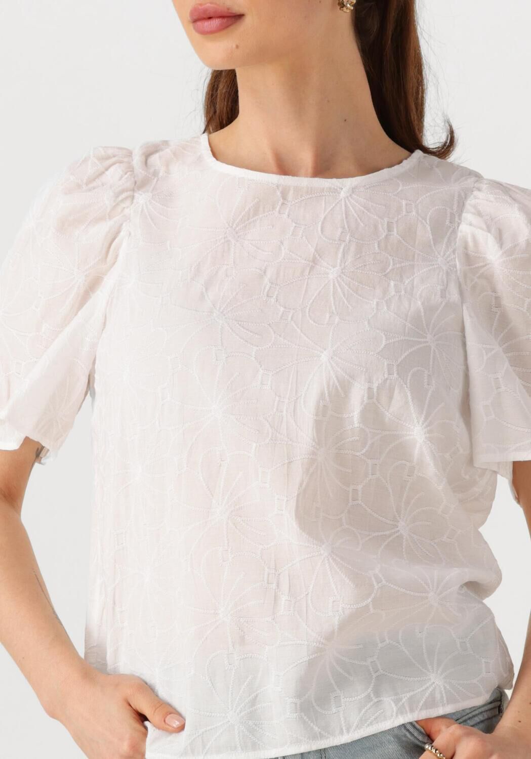 OBJECT Dames Tops & T-shirts Objilly S s Re O-neck Top 138 Wit
