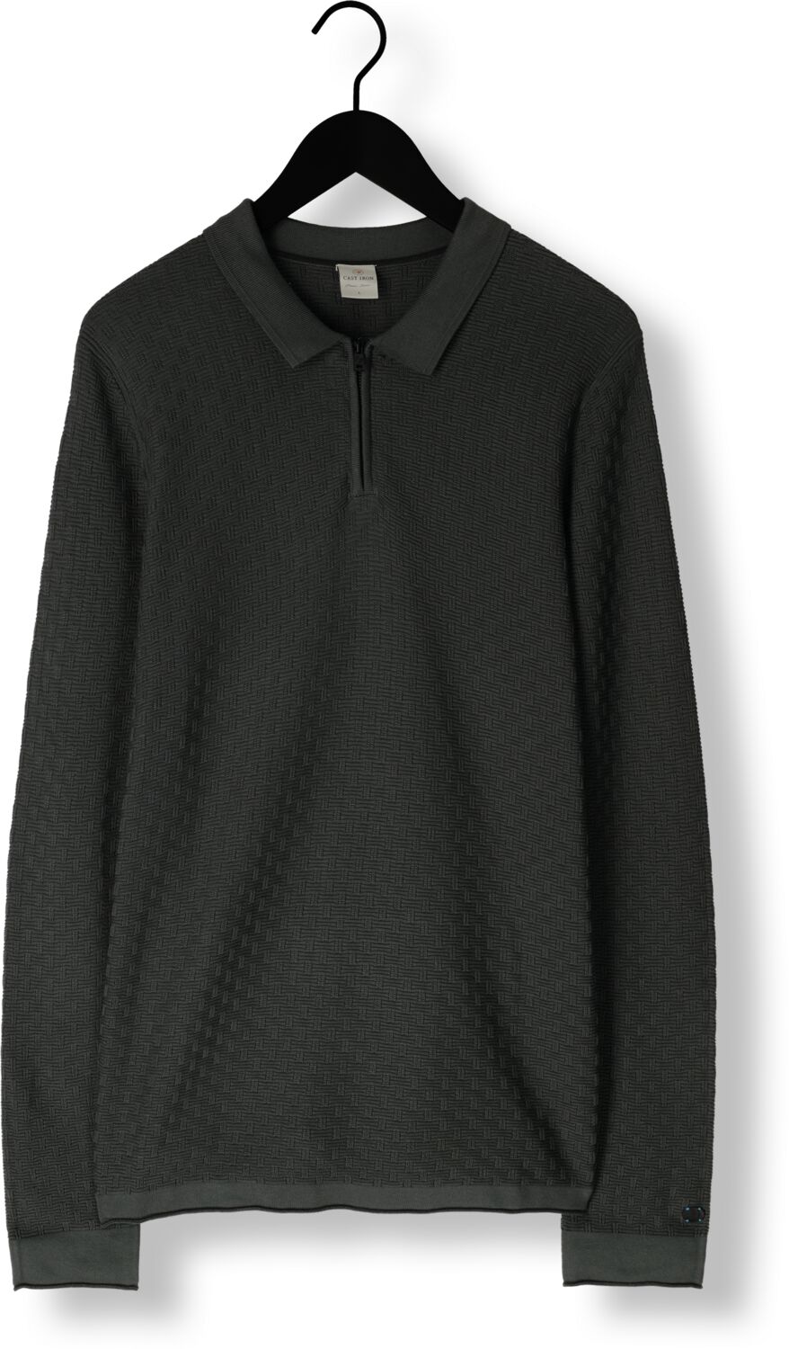 CAST IRON Heren Polo's & T-shirts Long Sleeve Polo Cotton Modal Groen