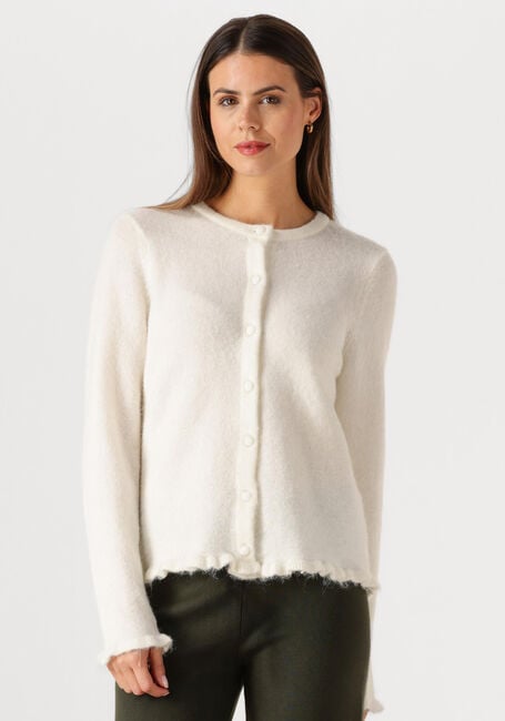 Gebroken wit SELECTED WOMEN Vest SLFLULU FRILL LS KNIT CARDIGAN - large