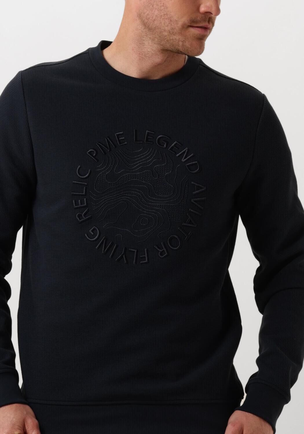 PME LEGEND Heren Truien & Vesten Crewneck Waffle Jersey Blauw