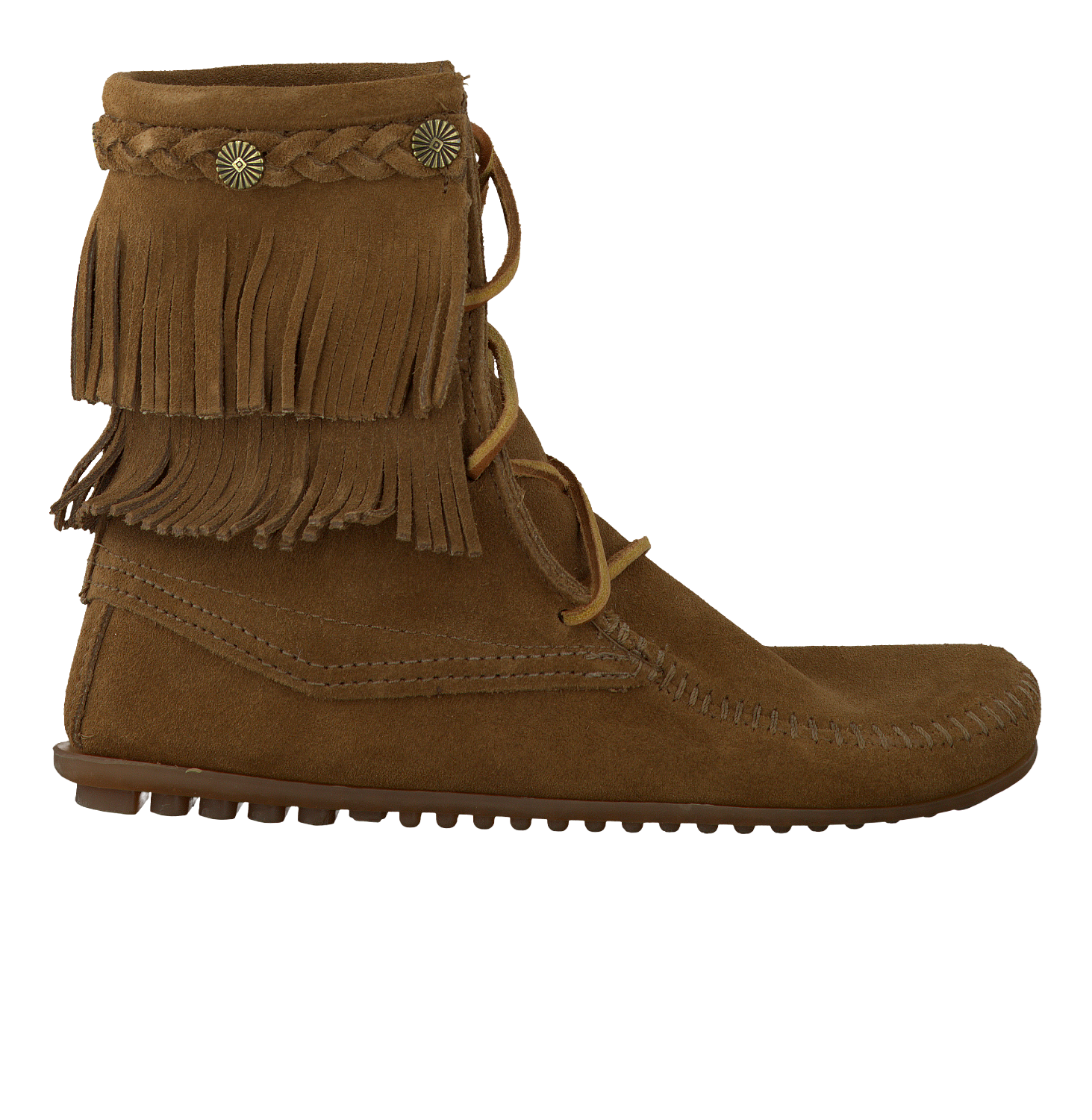 Bruine MINNETONKA Enkellaarsjes 623 | Omoda Bruine Minnetonka Enkellaarsjes omoda.nldames