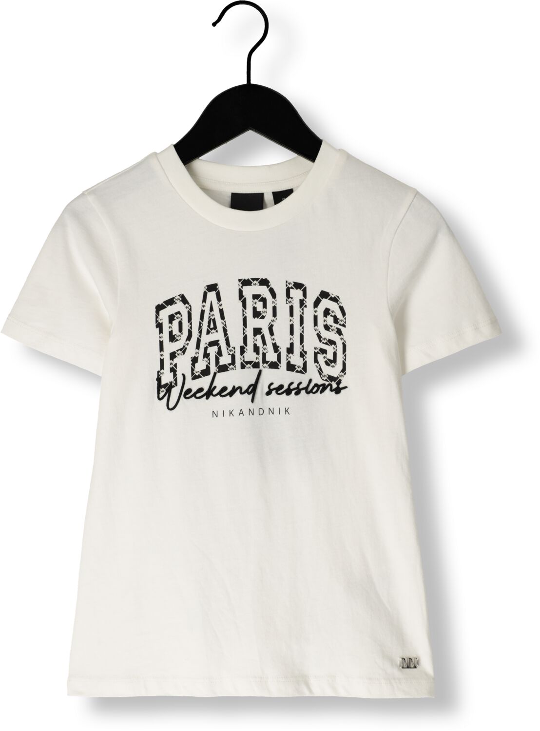 NIK&NIK T-shirt Paris met tekst offwhite Wit Meisjes Katoen Ronde hals 164