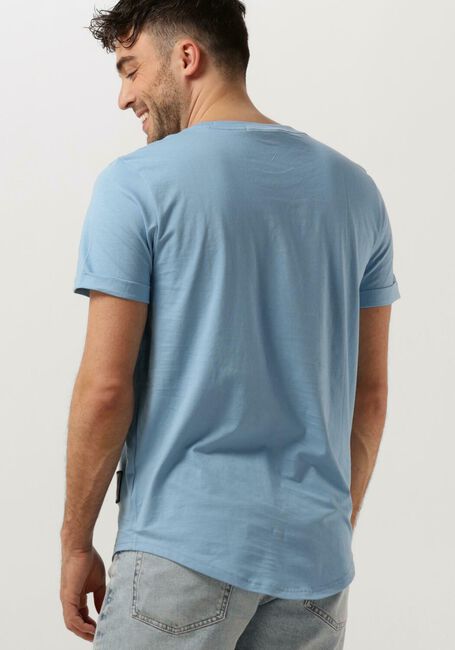 Lichtblauwe CALVIN KLEIN T-shirt BADGE TURN UP SLEEVE - large