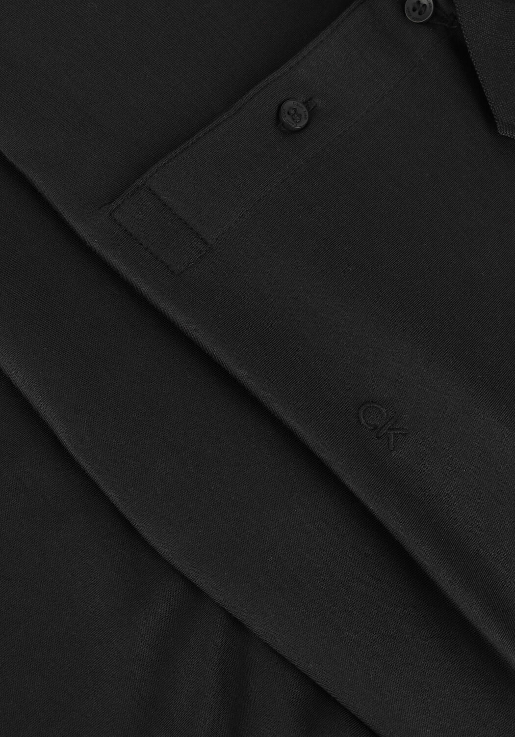 Zwarte CALVIN KLEIN Polo SMOOTH COTTON SLIM LS POLO - large