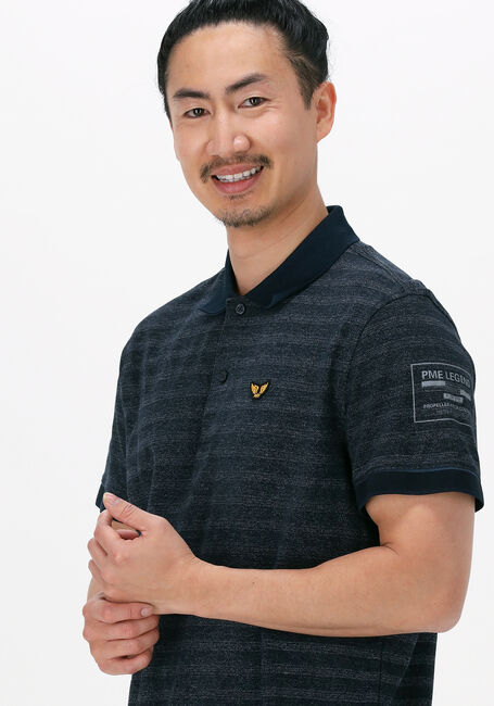 Donkerblauwe PME LEGEND Polo SHORT SLEEVE POLO JACQUARD PIQUE - large