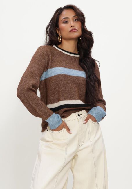 Bruine OBJECT Trui OBJAGGIE L/S RE KNIT PULLOVER NOOS - large