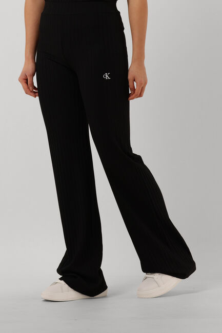 Zwarte CALVIN KLEIN Flared broek ELONGATED RIB PANTS - large