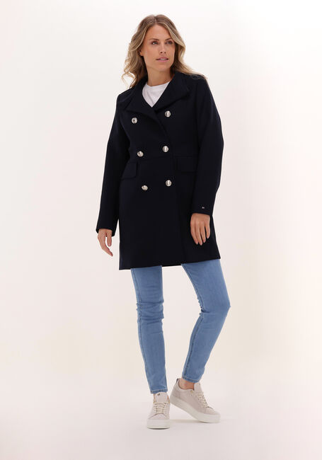 Donkerblauwe TOMMY HILFIGER Mantel WOOL BLEND FUNNEL DB COAT Donkerblauwe TOMMY HILFIGER Mantel WOOL BLEND FUNNEL DB COAT - large