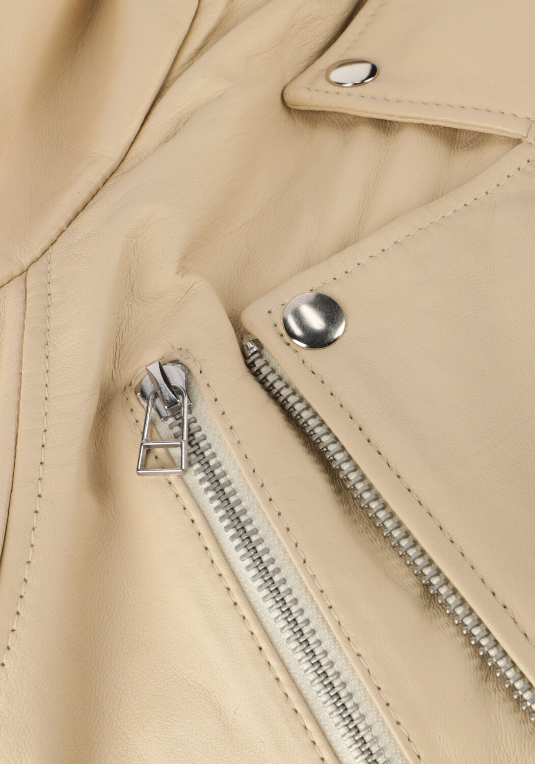 Gebroken wit GOOSECRAFT Leren jas GC JULIA BIKER - large