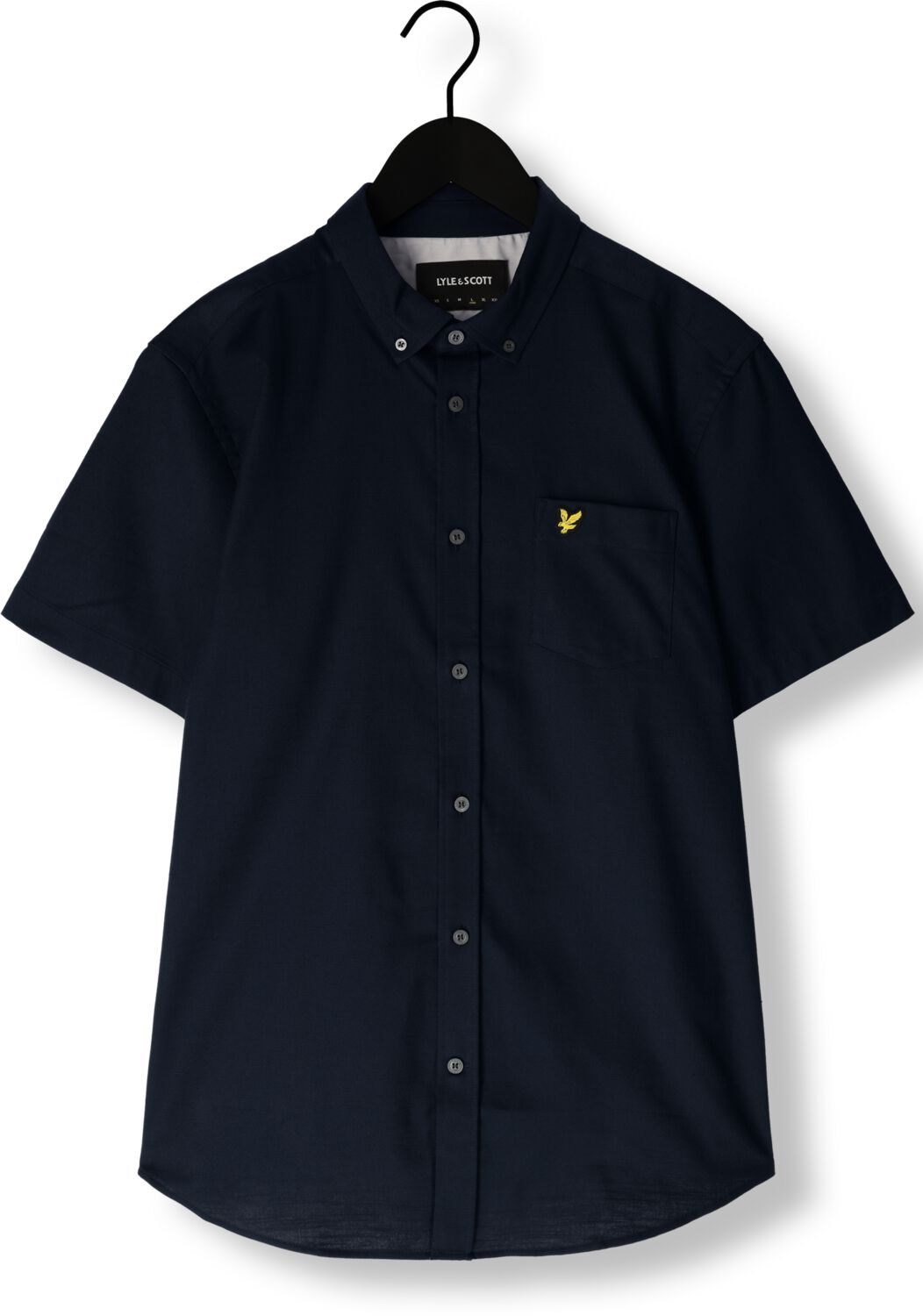 LYLE & SCOTT Heren Overhemden Cotton Slub Short Sleeve Shirt Donkerblauw