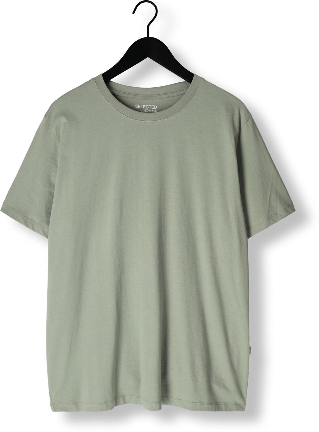 SELECTED HOMME Heren Polo's & T-shirts Slhaspen Ss O-neck Tee Noos Groen