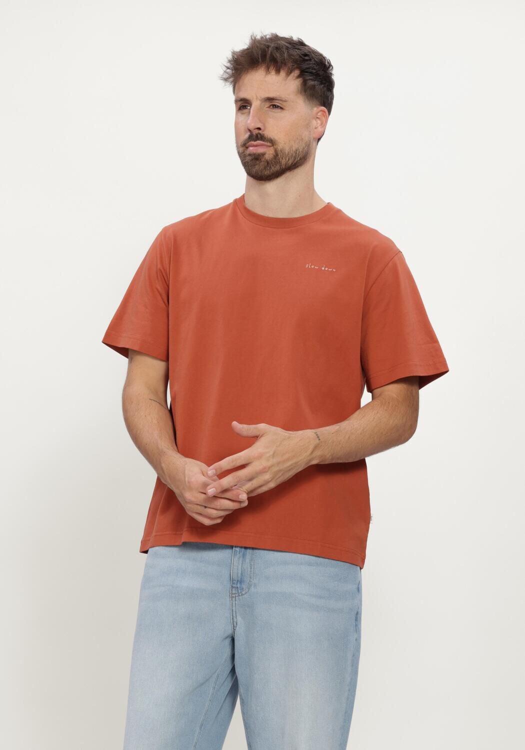 Oranje FOR&Eacute;T T-shirt SLOW DOWN TSHIRT - large